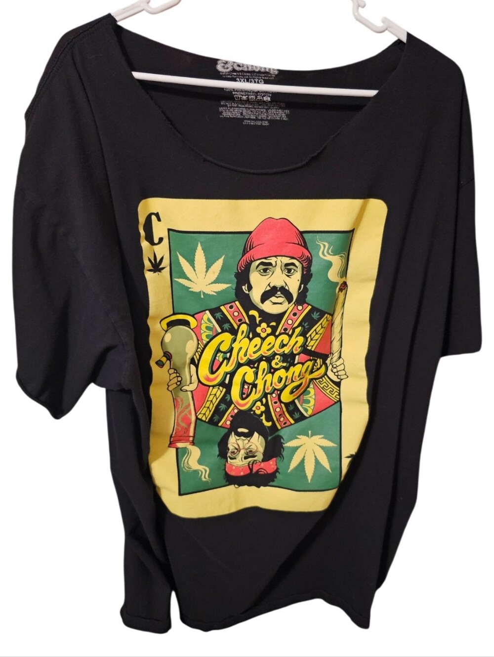 💰Cheech & Chong Graphic Tee - Black with Yellow & Green Print